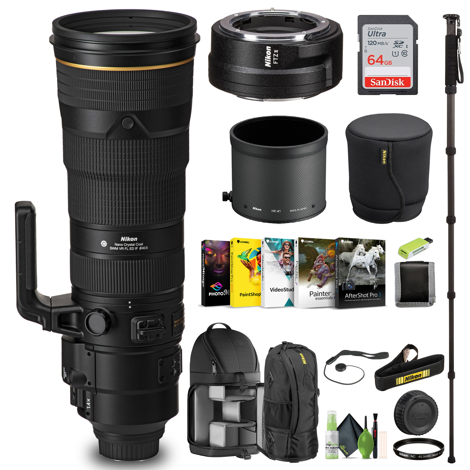 Nikon AF-S NIKKOR 180-400mm f/4E TC1.4 FL ED VR Lens (20071) + FTZ II Adapter - - Picture 1 of 8