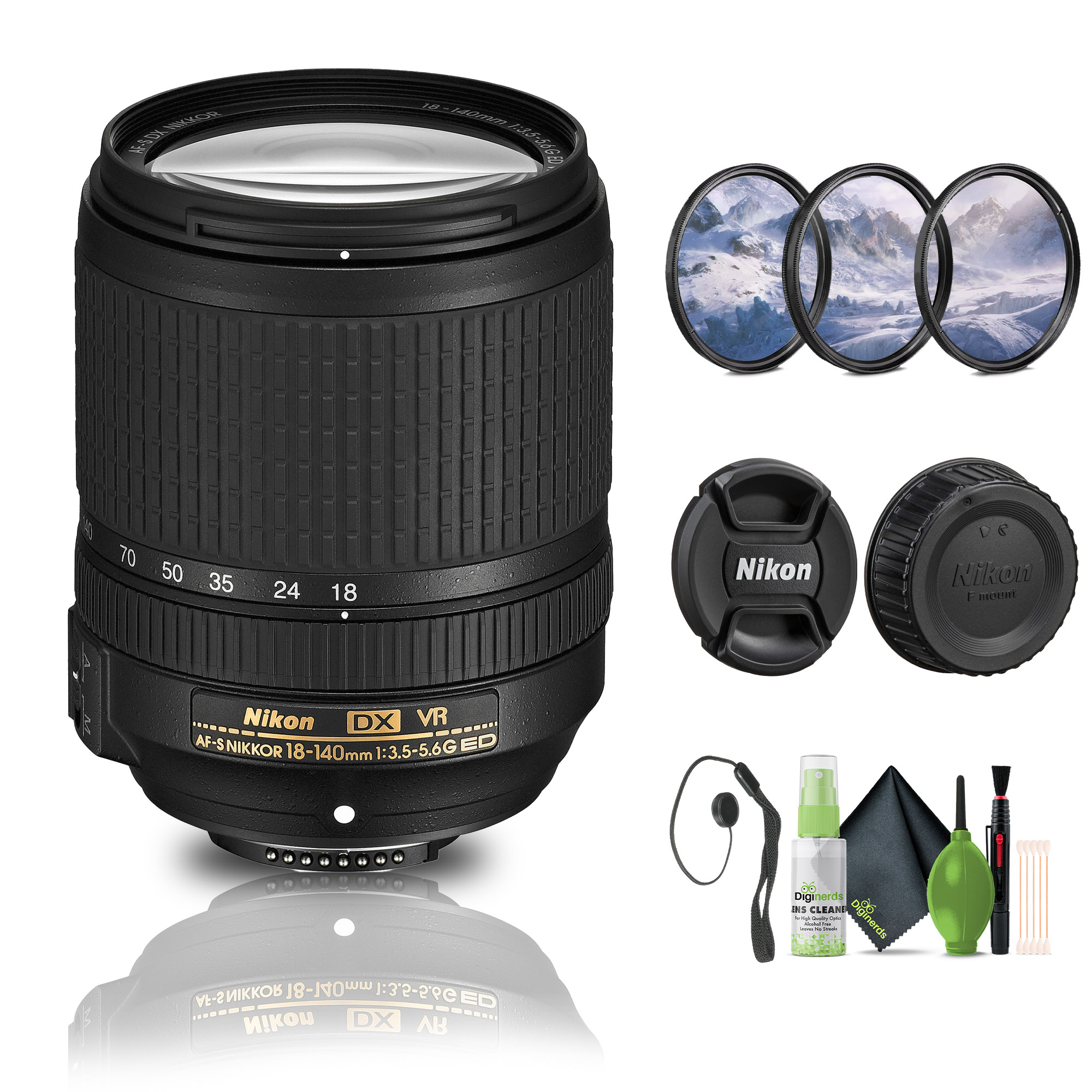 Nikon AF-S DX NIKKOR 18-140mm f/3.5-5.6G ED VR Lens with Filter