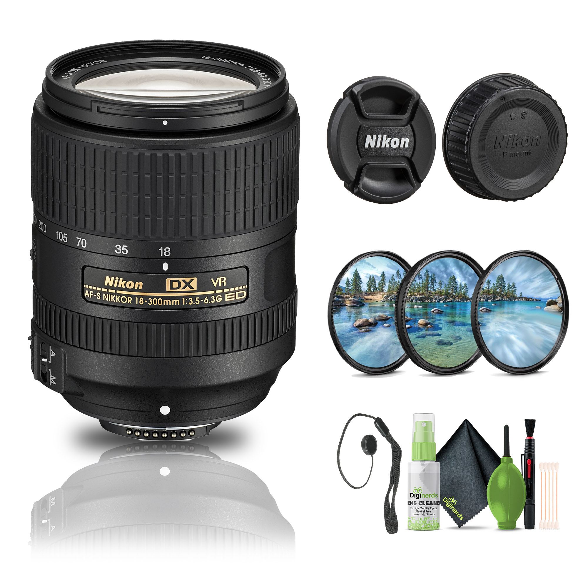 Nikon AF-S DX NIKKOR 18-300mm f/3.5-6.3G ED VR Lens (2216) + 