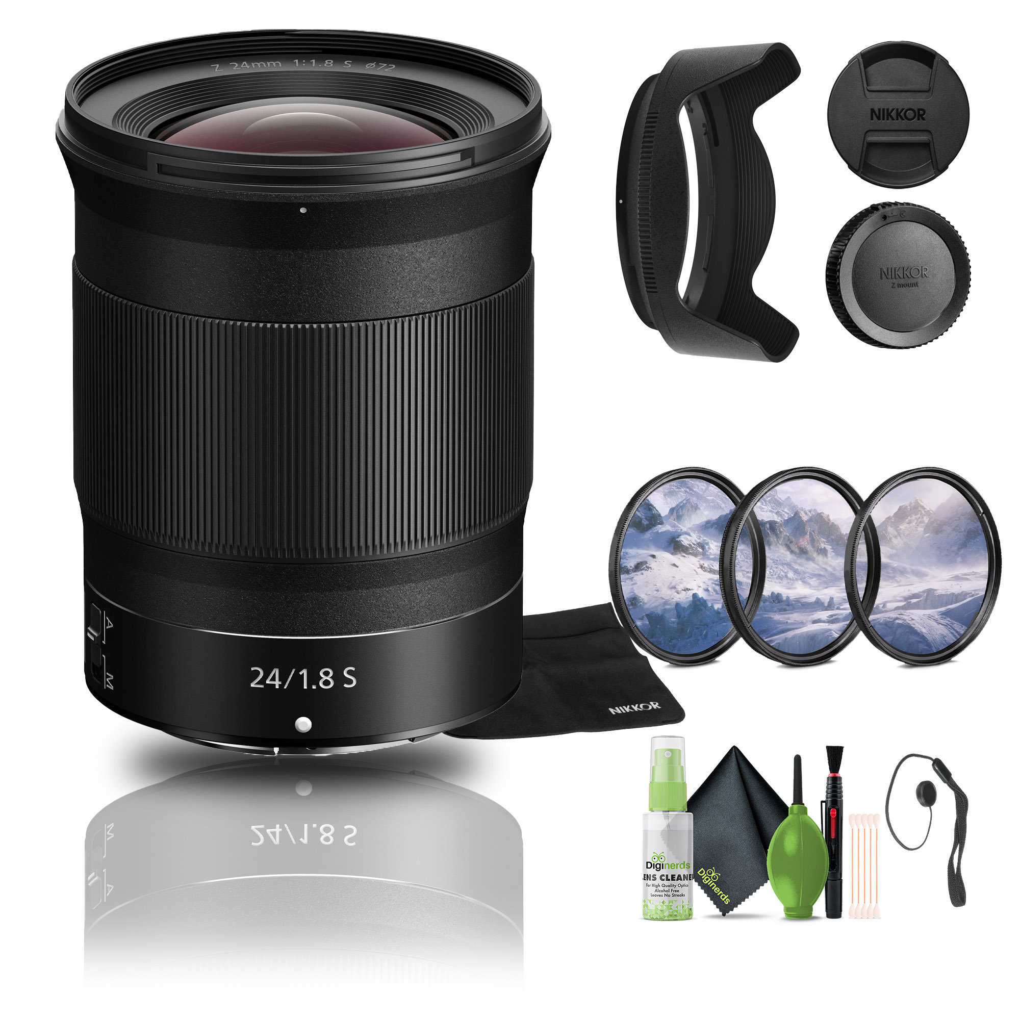 Nikon NIKKOR Z 24mm f/1.8 S Lens with Filter Kit and Bundle and